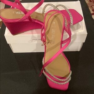 Dream Pairs Hot Pink Satin Women's Pink Strappy Heels